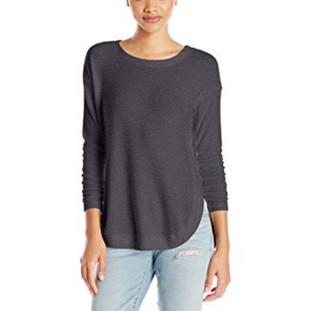 Michael Stars Dark Grey Curved hem sweater SzS